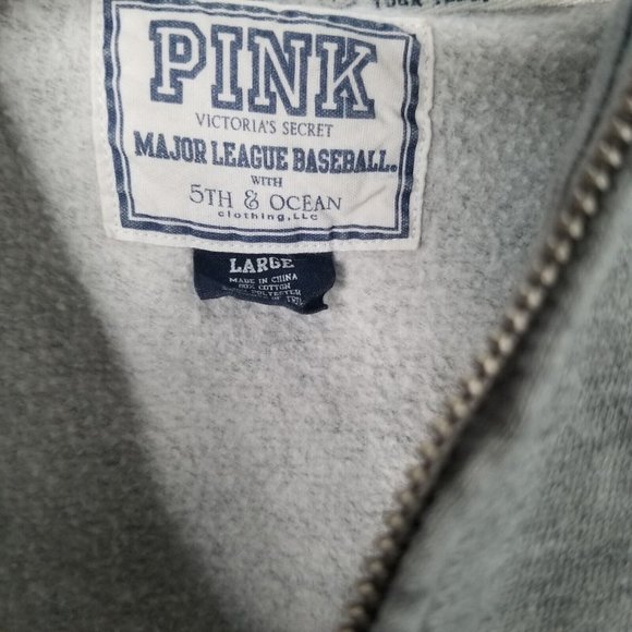 Pink Victoria’s Secret Gray White Sox Baseball Full Zip Hoodie Large - Picture 6 of 14